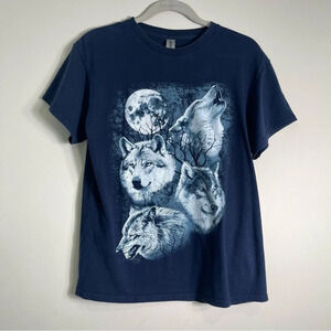 White‎ Wolves Boys Blue Tee Medium